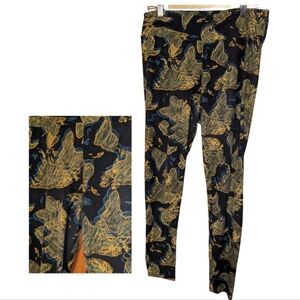 LuLaRoe Black and Orange Patterned Leggings
